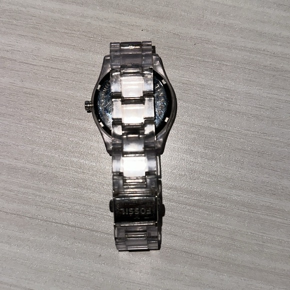 Fossil Watch Hot Pink Clear Band - Picture 9 of 9